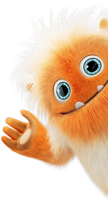 Mascotte qui fait un signe de main