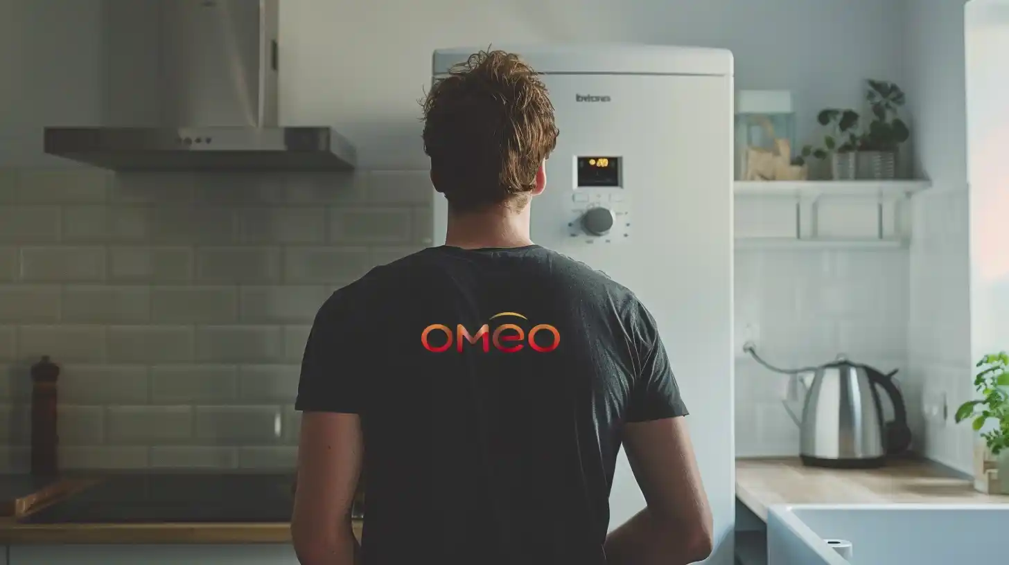 technicien faisant un entretien de chaudière