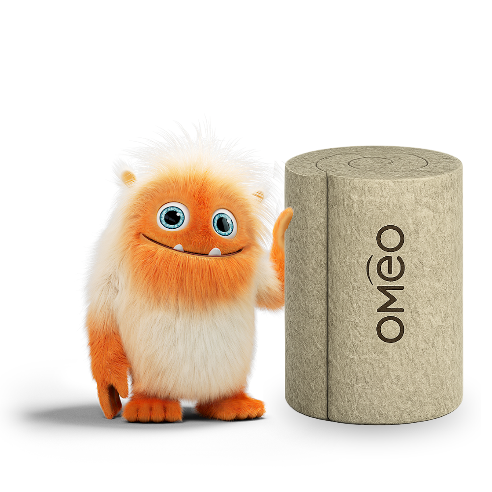 mascotte avec rouleau d'isolant