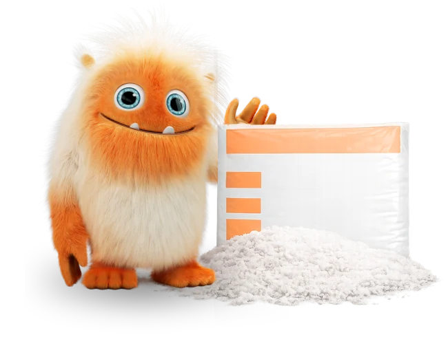 mascotte omeo tenant une bande d'isolation pour les comble aménageables