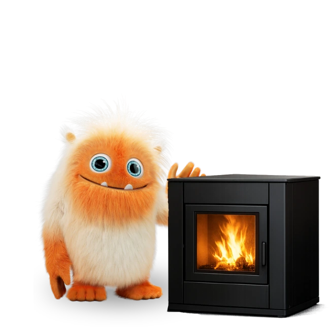 Omeo la mascotte avec un insert a granulé