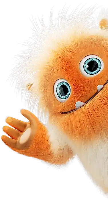 Mascotte qui fait un signe de main