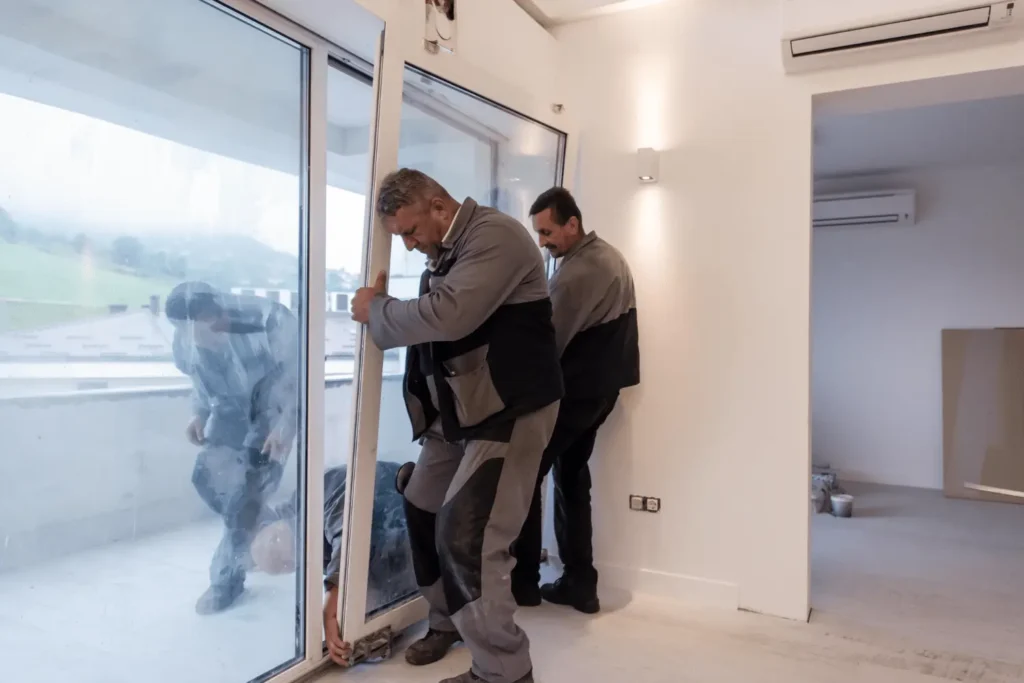 technicien rge en train de remplacer une fenetre