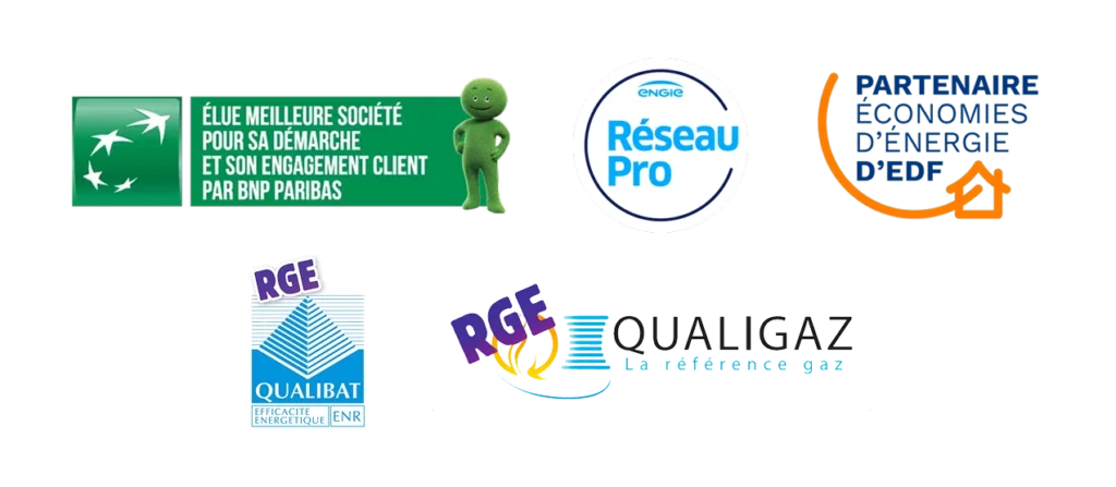 logo des partenaires et certification lié au dépannage de chaudière