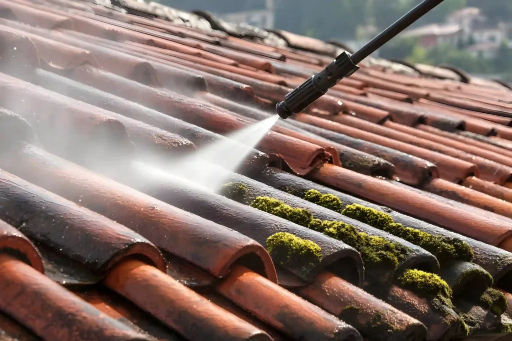 traitement d'une toiture avec de l'hydrofuge